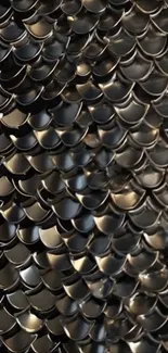 Sleek metallic fish scales wallpaper design.