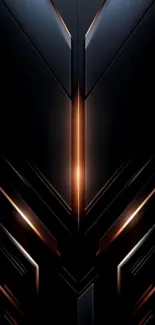 Abstract dark metallic phone wallpaper with futuristic design.