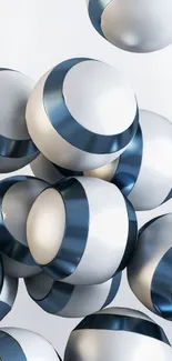 Sleek metallic spheres with a modern design on white background.