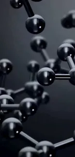 3D molecular structure on a dark background, perfect for a sleek mobile wallpaper.