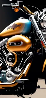 Sleek orange and chrome motorcycle wallpaper design for mobile phones.