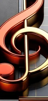 Elegant music note on sleek phone wallpaper.