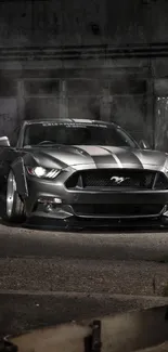 Sleek Mustang car in urban setting wallpaper.