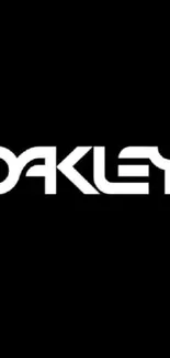 Minimalist Oakley logo on black background wallpaper.