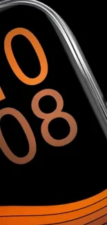 Sleek orange digital display wallpaper for mobile phones.