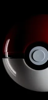 Minimalist Pokéball wallpaper on black background.