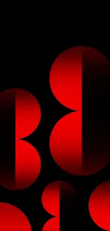 Sleek wallpaper with red gradient circles on a black background.