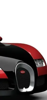 Red and black sports car wallpaper with sleek design.