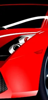 Vibrant red sports car wallpaper with sleek design.