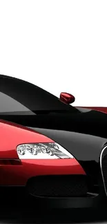 Red and black sports car with sleek design.