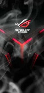 Sleek Republic of Gamers black and red wallpaper.