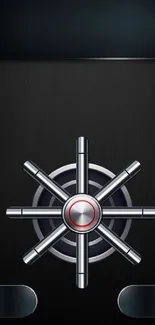 Sleek safe vault design with metallic details.