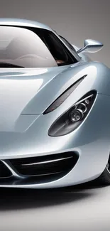 Sleek silver sports car close-up wallpaper.