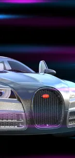 Sleek silver sports car with modern design on transparent background.