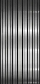 Silver striped wallpaper with metallic vertical lines.