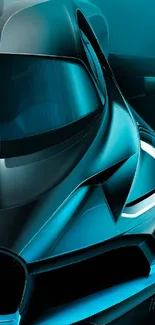 Sleek blue sports car futuristic wallpaper design.