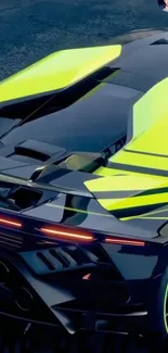 Futuristic neon sports car in high definition.