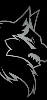 Sleek wolf silhouette on a dark background for mobile wallpaper.