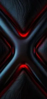 Dark X-pattern phone wallpaper with red highlights.