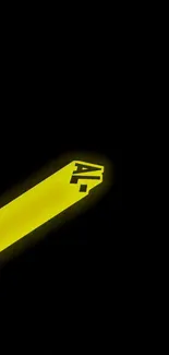 Yellow diagonal line on black background wallpaper.