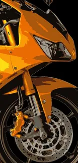 Sleek motorcycle design with dominant yellow color and black background.