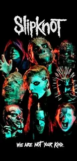 Slipknot band dark themed mobile wallpaper.