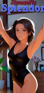 Smile One-piece Swimsuit Muscle Live Wallpaper