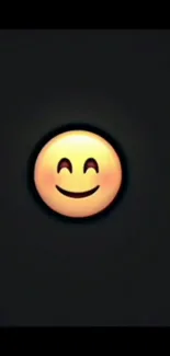 Minimalist smiley face on dark wallpaper, perfect for mobile screens.