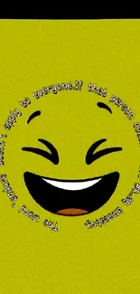 Cheerful yellow smiley face wallpaper for mobile.