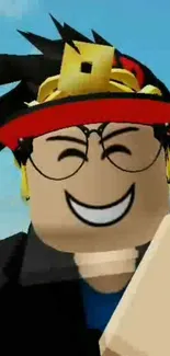 Smiling character with glasses and hat in a colorful, cartoon-style design.