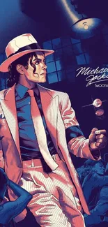 Illustrated Smooth Criminal wallpaper featuring iconic artistry.