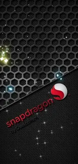 Snapdragon tech wallpaper with hexagon design and glowing elements.