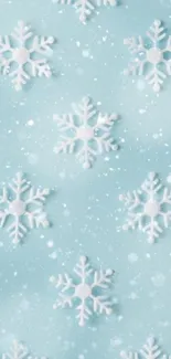 Light blue mobile wallpaper with snowflake pattern.