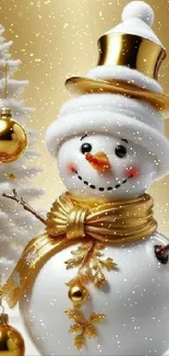 Snowman Christmas Ornament White Live Wallpaper