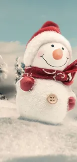 Snowman Snow Freezing Live Wallpaper