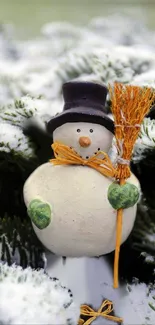 Snowman Snow Plant Live Wallpaper