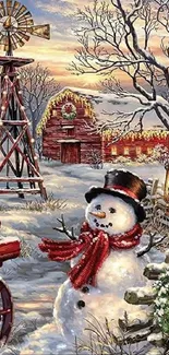 Snowman Snow World Live Wallpaper