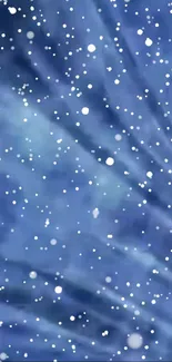 Snowy night mobile wallpaper with blue and white pattern.