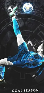 Soccer player bicycle kick wallpaper.