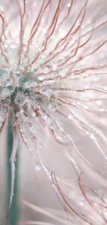 Delicate pink flowers with dew drops, soft nature wallpaper.