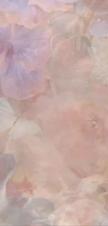 A soft floral wallpaper with pastel flowers.