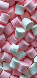 Pink and white marshmallow mobile wallpaper.
