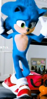 Sonic the Hedgehog character in an animated wallpaper