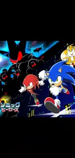 Sonic and friends in animated adventure wallpaper.