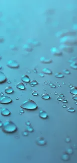 Serene wallpaper with water droplets on a blue background.