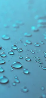 Close-up of blue water droplets on a surface, creating a calming ambiance.