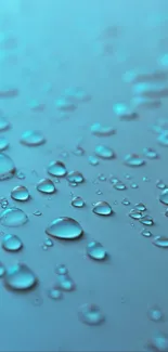 Blue water droplets on a light blue background, creating a calming effect.