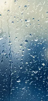 Rainy window with water droplets.