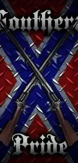 Southern pride wallpaper with rifles and bold colors