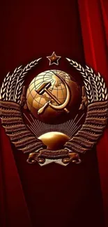 Soviet emblem with red background for mobile.